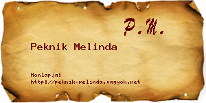 Peknik Melinda névjegykártya