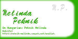 melinda peknik business card